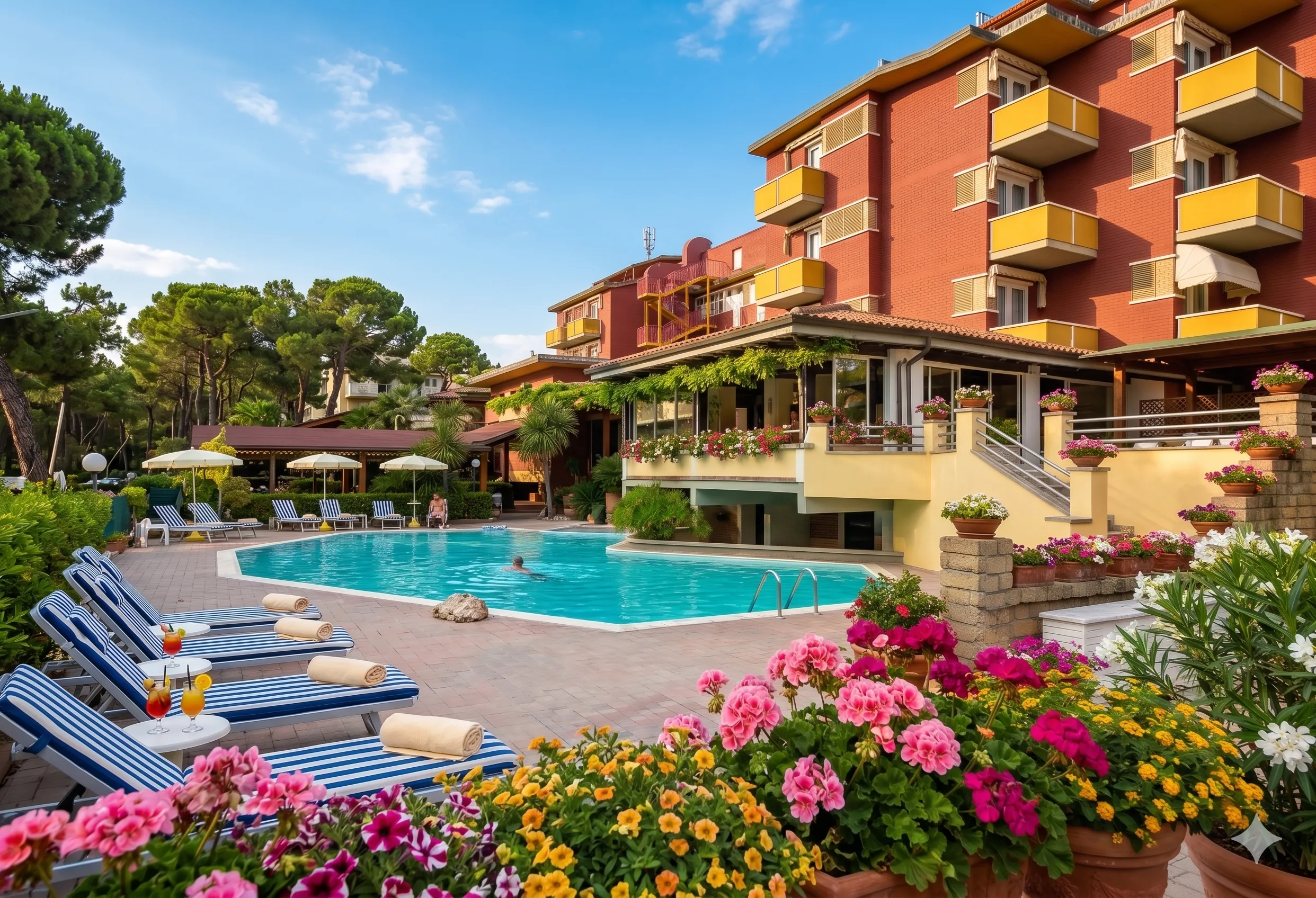 Pool and garden at Hotel Principe